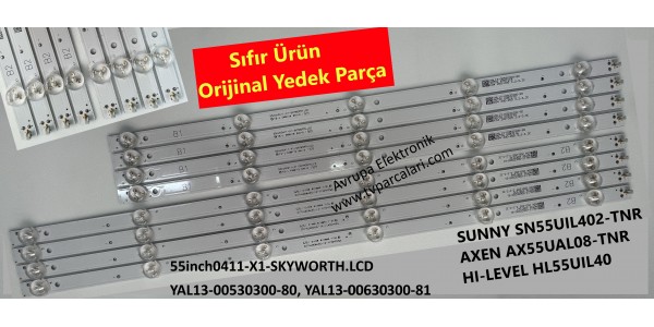 HI-LEVEL HL55UAL402/0216 Led bar, YAL13-00630300-81, YAL13-00630300-80, Tv panel ledleri